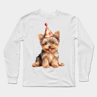 Birthday Yorkshire Terrier Dog Long Sleeve T-Shirt